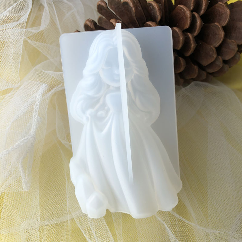 Soap Making Instructions - 3D 귀여운 공주 실리콘 양초 금형
