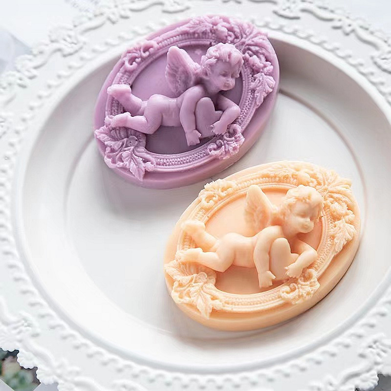 Soap Making Gifts - 천사 어린이 모양 실리콘 비누 몰드,