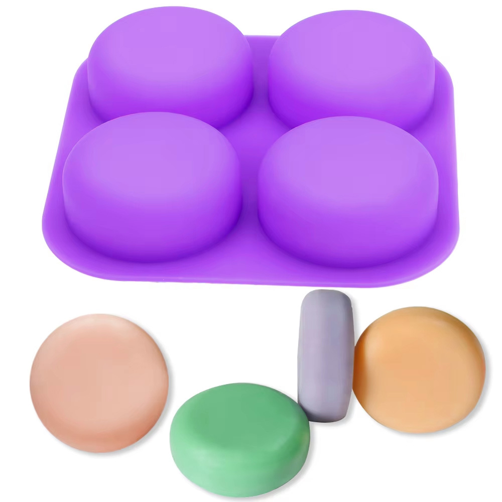1-2개입 4구 재사용 가능한 원형 실리콘 비누 몰드  - Soap Making Instructions 리뷰 및 가격