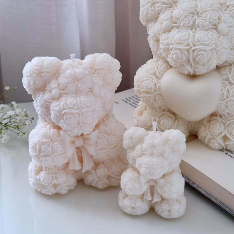로즈 보우 베어 캔들 실리콘 몰드 발렌타인 데이 베어  - Soap Making Gifts 리뷰 및 가격