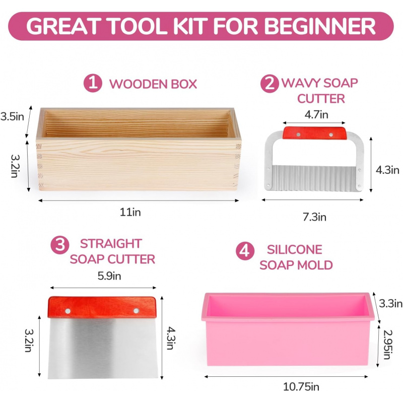1개의 42온스 비누 몰드(나무 상자 포함), 수제 비 - Soap Making Diy Kit 리뷰 및 가격