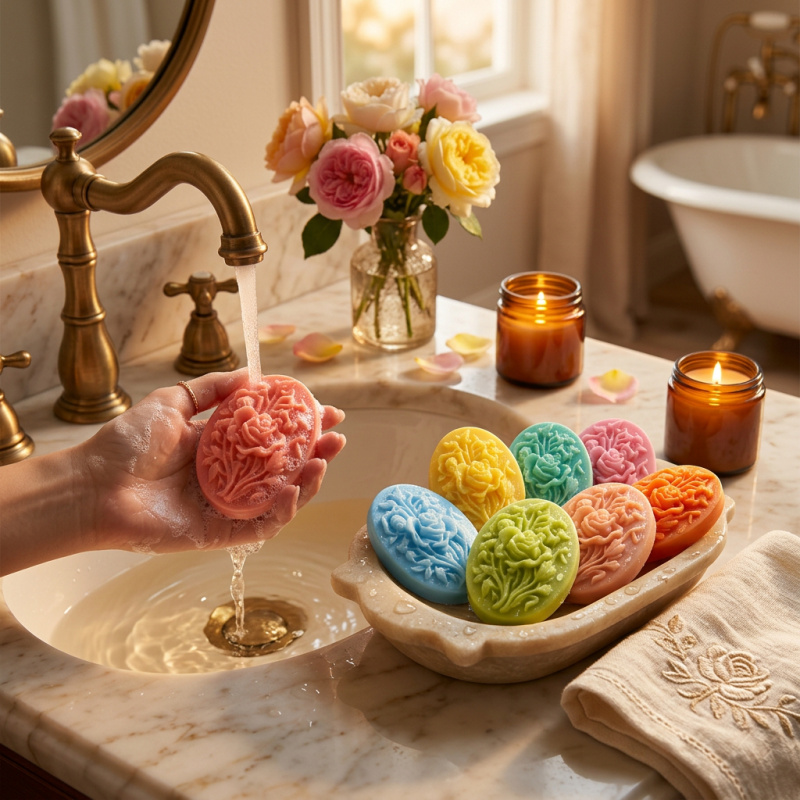 4개의 꽃 모양 실리콘 몰드, 쉽게 탈형이 가능하고 재 - Soap Making Instructions 리뷰 및 가격